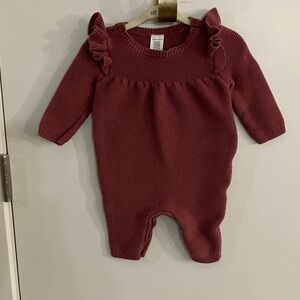 Carter's Burgundy Ruffle Bodysuit
